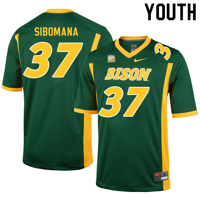 Youth #37 Enock Sibomana North Dakota State Bison College Football Jerseys Sale-Green - Click Image to Close